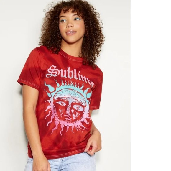 Sublime Stamp Logo Tie Dye Official Boyfriend style T-Shirt XL NWT - Picture 1 of 2